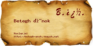 Betegh Énok névjegykártya